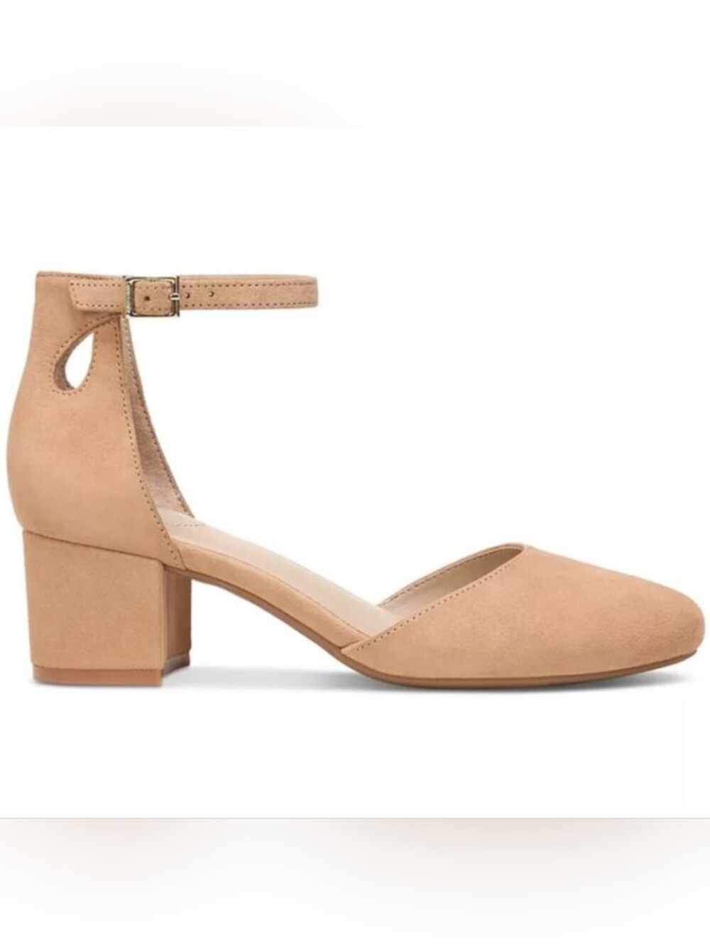 Giani Bernini Women's Ankle Strap Block Heel Pump - Nude